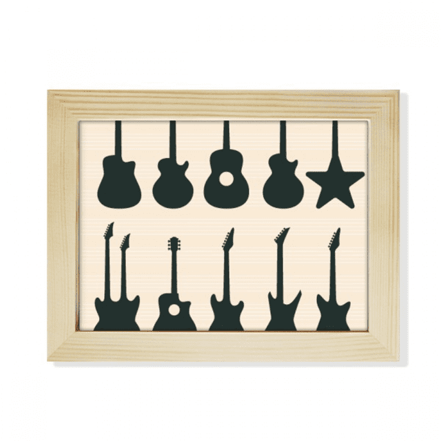 Musica de sonidos de guitarra electrica de vitalidad Escritorio de madera Arte Pintura 6x8 pulgadas marco de foto foto