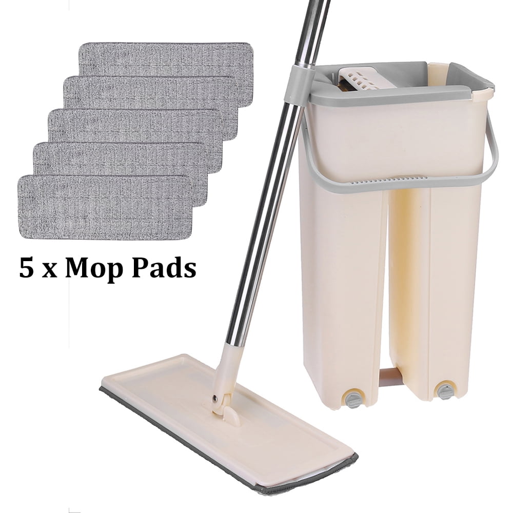 Floor Mop with Bucket, HandsFree Squeeze Mop Bucket System 360