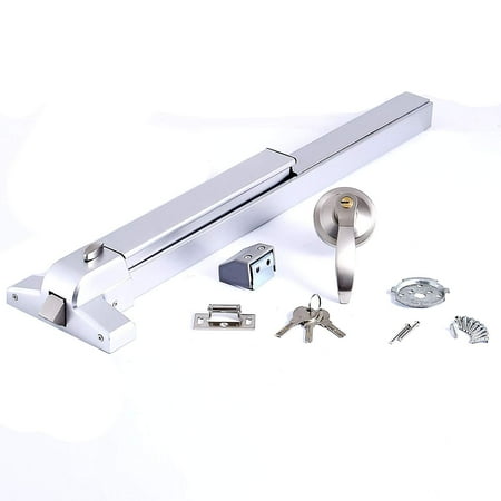Exterior Door Glass BestEquip Door Push Bar Commercial Panic Exit Device Stainless Steel Emergency Urgent Exit Panic Bar for Anti-theft and Fire escape(Push bar with Exterior Lever NO ALARM) ()