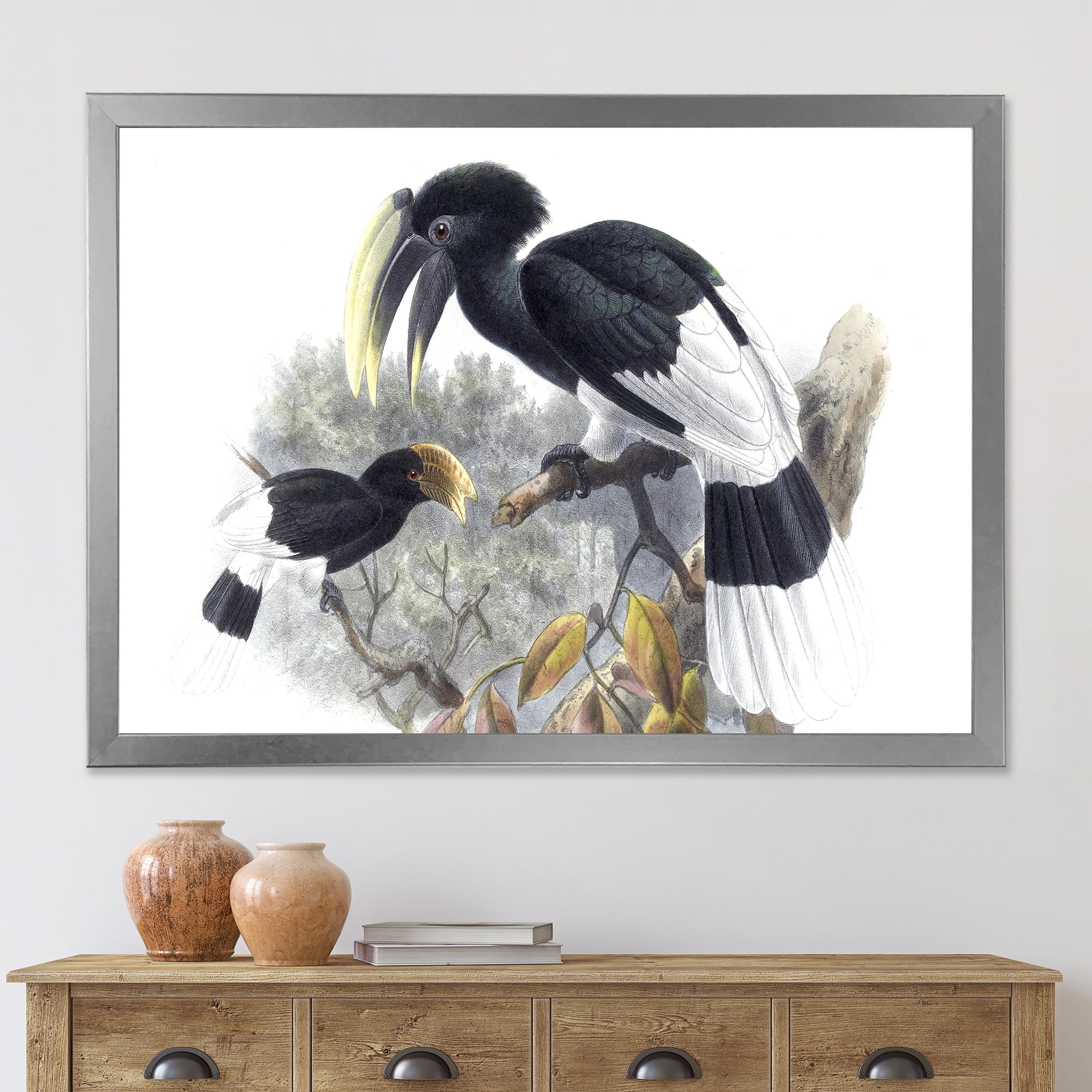 Designart 'Ancient Bird Illustration I' Traditional Framed Art Print