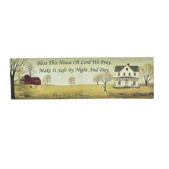 Country Farmhouse "Bless This House" 24" x 7" Canvas Print
