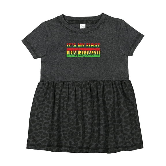 Inktastic It's My First Juneteenth Red, Yellow, and Green Girls Baby Dress