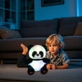 thumbnail image 5 of 9.8 Inch Color Changing Glow Plush Panda Toy, Cuddly Light Up Stuffed Animal, Multicolor LED Soft Toy, Fluffy Panda with Ribbon, Night Light Plushie for 3-4 Years, 5 of 6