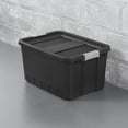 thumbnail image 3 of Sterilite 19 Gallon Stacker Tote, Durable Plastic Bin with Latch Lid, Black, 3 of 11