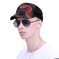 thumbnail image 4 of Lsque Circular Stripes Printed Trucker Hat - Baseball Cap for Men Women - Breathable Mesh Side, Adjustable Fit - for Casual Wear, 4 of 7
