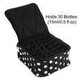 thumbnail image 5 of Unique Bargains 1 Pcs Nail Polish Carrying Case Nail Polish Organizer Case for 30 Bottles Nylon White Black, 5 of 6