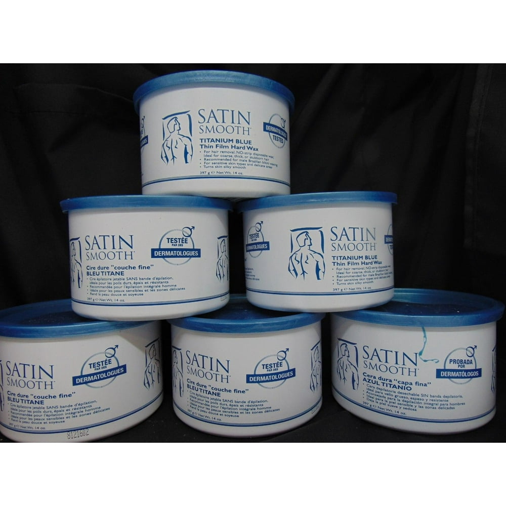 Satin Smooth Satin Smooth Titanium Blue Wax 14 oz (Pack of 6