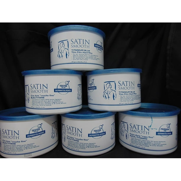 Satin Smooth Satin Smooth Titanium Blue Wax 14 oz (Pack of 6