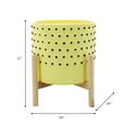 thumbnail image 3 of Ceramic Planter with Stand - Modern Ceramic Pot, Durable & Stylish, Indoor & Outdoor Decorative Plant Holder, Lightweight, Wooden Legs - 11" Yellow, 3 of 5