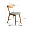 thumbnail image 3 of Set of 2 Upholstered Dining Chairs,  Solid FAS Grade North American Oak, 100% Natural Dirt-Free Hardwood, Comfortable Wooden Chairs for Dining Table or Living Room, Natural Oak + Fog Gray, 3 of 9