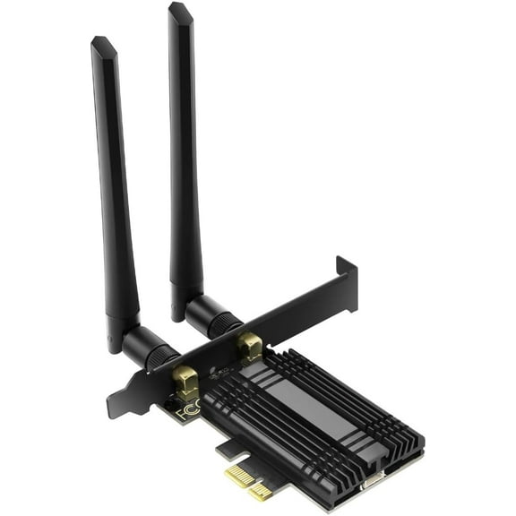 WiFi 6E AX210 PCIe WiFi Card Intel AX210 Chipset with Bluetooth 5.3 Adapter Tri-Band 2.4G/5G/6GHz 5374Mbps PCI Express Wireless Network Card for Desktop PC Windows 10/11