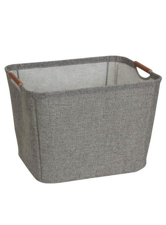 Household Essentials Tapered Storage Bin with Wood Handle