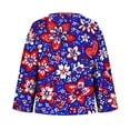 thumbnail image 5 of Womens Patriotic Linen Shirts Long Sleeve Button Down Floral Shirt Tops Loose Holiday July 4th Outfits Blue, 3XL, 5 of 6