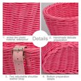 thumbnail image 2 of Bolsa de cesta delantera para bicicleta para niños y adultos, bolsa tejida a mano para manillar de bicicleta, bolsas para alforjas, 2 of 4