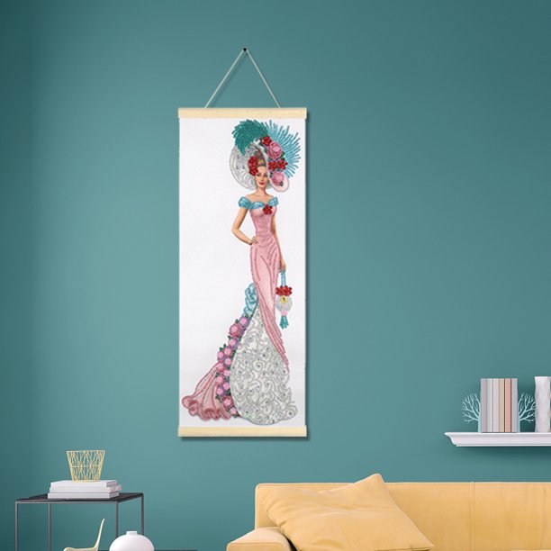 Cuadros Decorativos Taladro de forma especial parcial de Dama Noble DIY con pintura de diamantes col Likrtyny embutido en tela