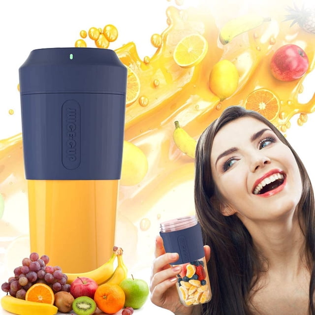 Mixeur 450ML Portable Centrifugeuse Mini Support Mixeur Blender Petit Fabricant de Smoothie, Acier Inoxydable + Verre Borosilicaté