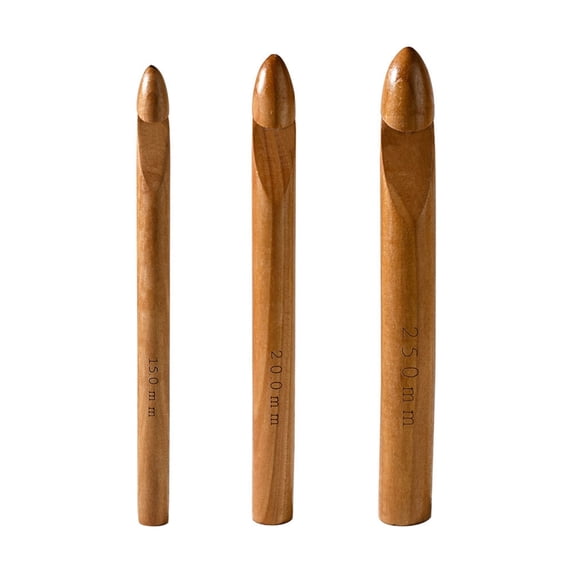 Chunky Crochet Hook Set with Wood Handle for Super Bulky Yarn Thick Fabrics