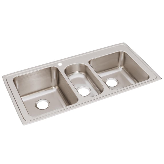 SS 43x22x10 Triple Bowl Drop-in Sink