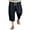 Black, variant on Wirziis Men's Baggy Linen Capri Pants Casual Yoga Patchowork Beach Pants with Drawstring