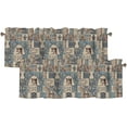 thumbnail image 1 of Vintage Pattern Curtain Valance for Windows Rod Pocket Drape Valence Window Treatments 2 Panels Short Curtains for Kitchen Windows Bathroom Bedroom,54 x 18 Inch, 1 of 5