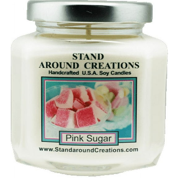 PINK SUGAR HEX 6-OZ. ALL NATURAL SOY CANDLE