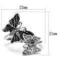 thumbnail image 2 of Silver Womens Butterflies Ring Anillo Para Mujer Stainless Steel Ring Sofia, 2 of 4