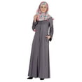 thumbnail image 4 of Bimba Islamic Clothes For Women Long Dress With Printed Hijab/Scarf Rayon Abaya Maxi Front Button Muslim Dress, 4 of 7