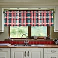 thumbnail image 3 of Yayeee Kitchen Curtains Tier Set of 2 Light Filtering 57"x24" Over Sink Window Panels, Red Teal Stripes, 3 of 7