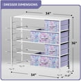 thumbnail image 3 of Sorbus Dresser for Kids Bedroom 8 Drawers - Storage Organizer Closet Furniture Chest for Girls & Boys, Nursery, Playroom, Clothes, Toys - Steel Frame, Wood Top, Tie-dye Fabric Bins (Tie-dye Purple), 3 of 3