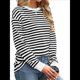 thumbnail image 2 of Tops Tipo Túnica para Mujer, Camisas A Rayas de Larga, Tops de Cuello Redondo y Negro S, 2 of 9