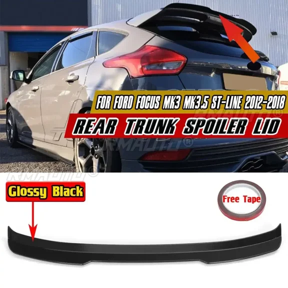 Carbon Fiber Look Car Rear Trunk Spoiler Extension For Ford For Focus MK3 ST-Line Hatchback 2012-2018 Rear Wing Spoiler Body Kit