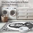 thumbnail image 5 of ODIKA 4'x6' Machine Washable Non-Slip Area Rug, Currency Inspired Artistic Motif Featuring Benjamin Portrait High Traffic Rug with Pad, Black, 666567, 5 of 8