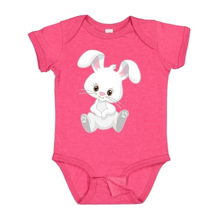 

Inktastic Cute Sitting White Bunny Rabbit Gift Baby Boy or Baby Girl Bodysuit