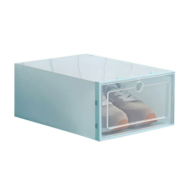 Langgg Flip Shoes Box Transparent Drawer Case Plastic Shoe Boxes Stackable Storage Case Organizer