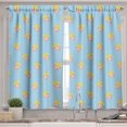 thumbnail image 2 of Ambesonne Cartoon Valance & Curtain, Movie Night Theme Pop Corn, 55"x24", Mustard and Pale Blue, 2 of 7