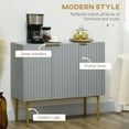 thumbnail image 4 of HOMCOM Accent Cabinet w/ Gold Leg for Living Room Dining Room Hallway Grey, 4 of 10