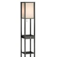 thumbnail image 2 of Adesso Parker Standing Floor Lamp Storage Shelf w/ Drawer and Shade, Black, 2 of 5