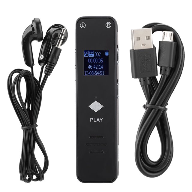 Profesional USB Digital HD Anti-ruido Portátil Mini Grabación de Audio Pluma Grabadora de Voz Negro
