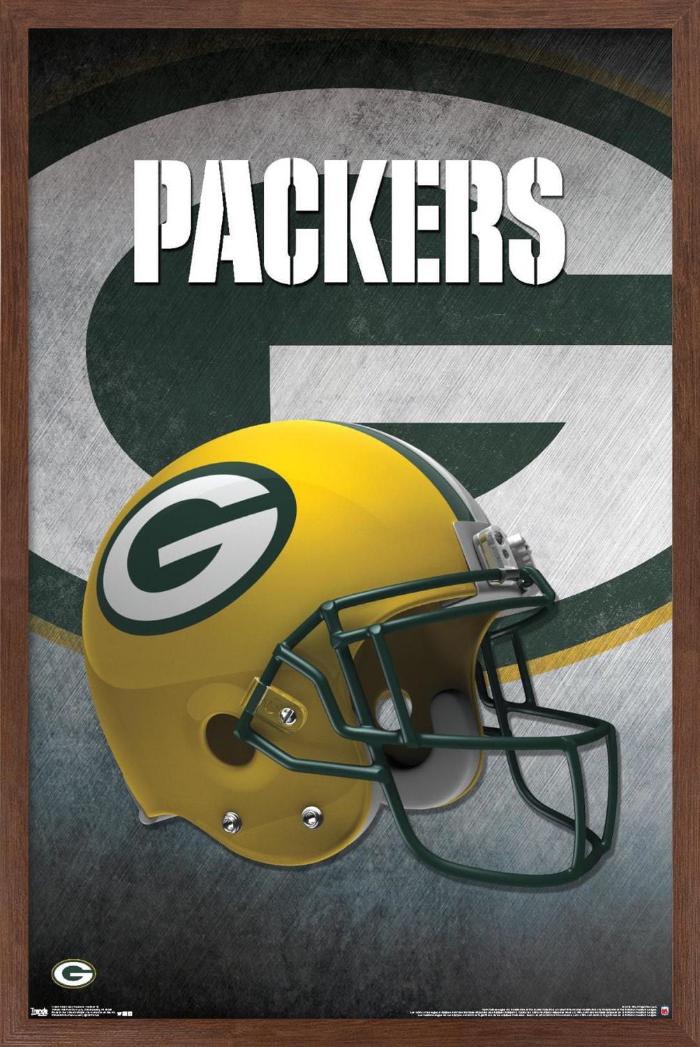 NFL Green Bay Packers - Helmet 16 Wall Poster, 22.375" x 34" Framed