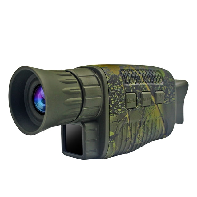 Generic Camo Night Vision Monocular with Infrared Technology - 200m Visibility in Total Darkness, 9 Language Options, Photo/Video Modes, 5X Digital Zoom, 1.5-Inch Display, Built-in Lithium Battery,