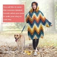 thumbnail image 4 of Wearable Oversized Blanket,Orange Geometric Pattern Wearable Blanket Hoodie for Adults,Cozy Hooded Blankets with Super Pockets,Super Warm Fuzzy Pullover for Women & Men, 4 of 6