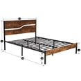 thumbnail image 5 of VECELO 3-Piece Bedroom Set Metal Platform Bed with Wooden Headboard and 2 Black Nightstand, Full Size, 5 of 8