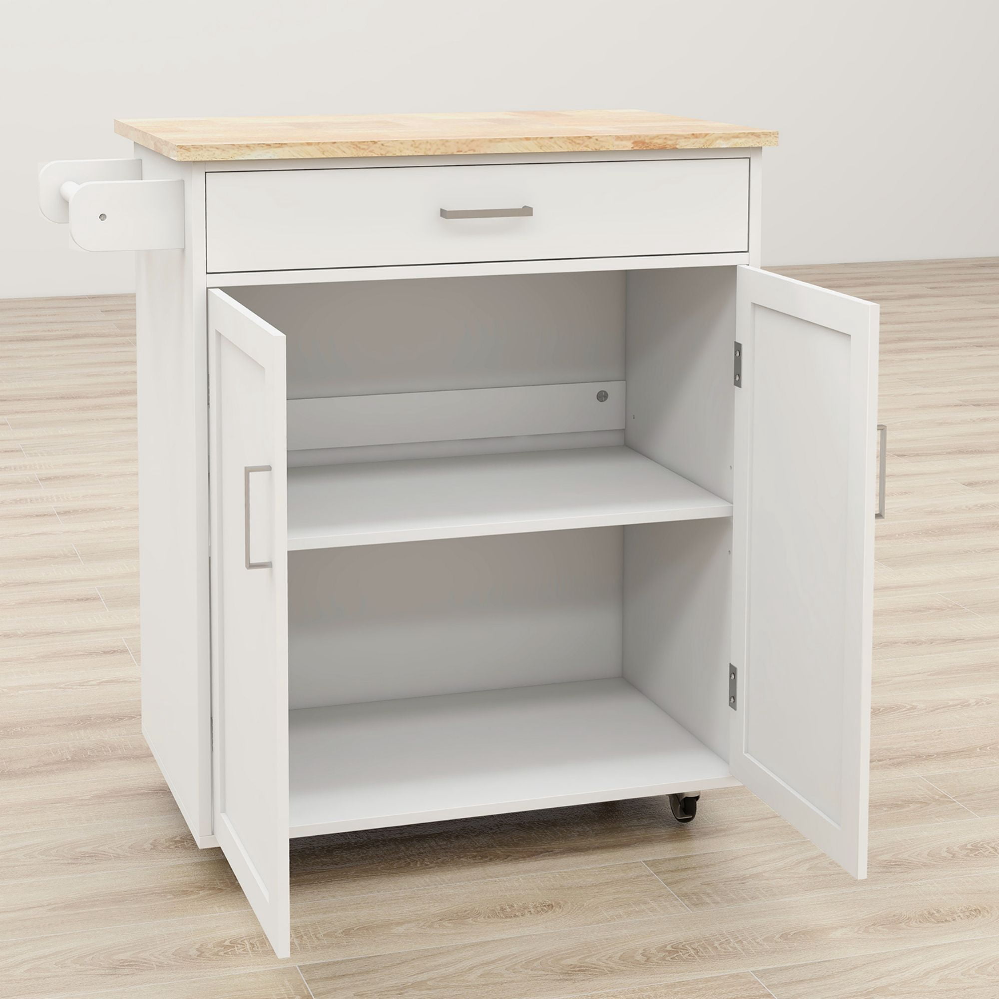 Aukfa Kitchen Cart,Kitchen Island Cart on Lockable Wheels and Storage - Daisy