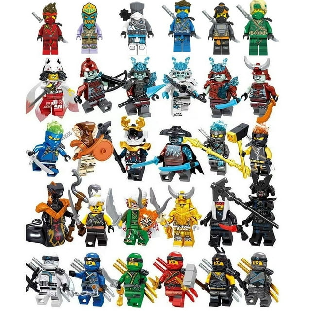 Set de 30 Figuras de Bloques de Anime y TV, Personajes Ninja Coleccionables, Juguetes de Plástico ABS para Niños, Regalo de Cumpleaños