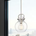 thumbnail image 4 of Innovations Lighting  Newton Sphere - 1 Light 8" Stem Hung Pendant Clear/Satin Nickel, 4 of 5