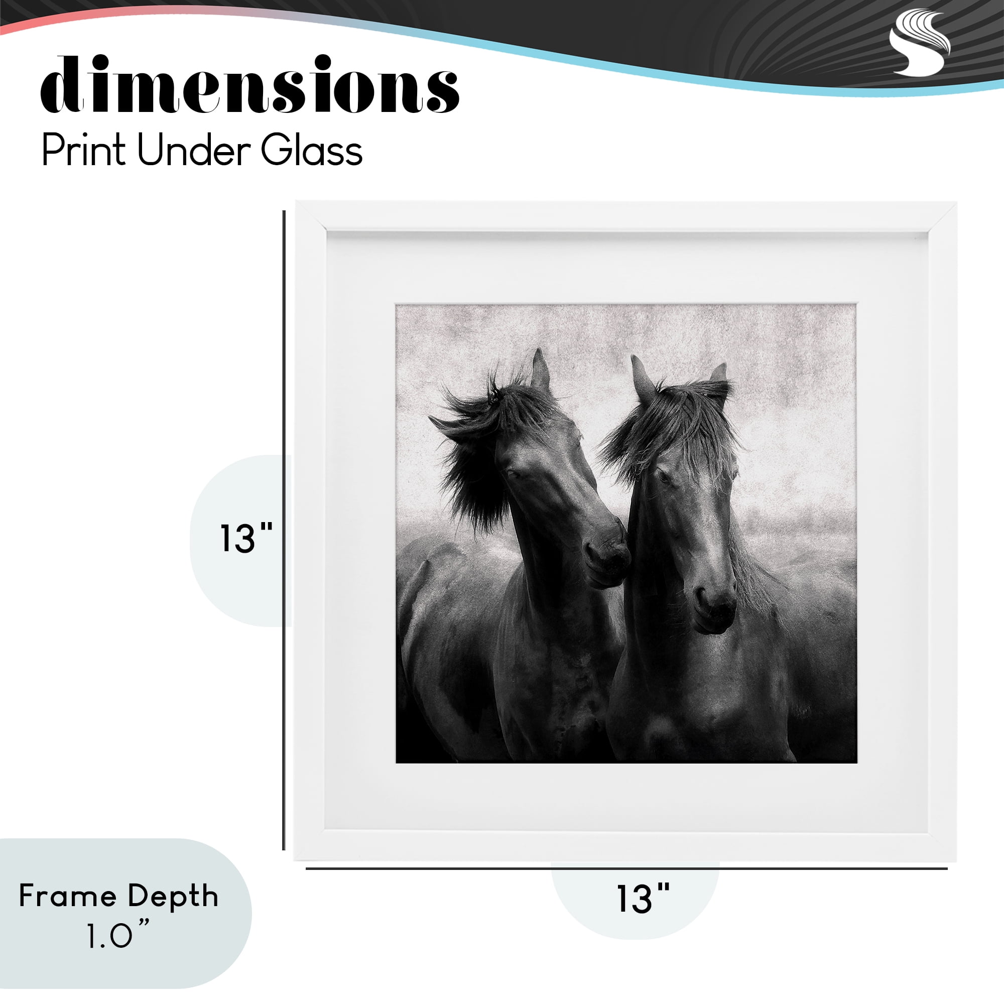 Stupell Industries Short Haired Horse Pair White Framed Print Under Glass, design by Lars Van de Goor