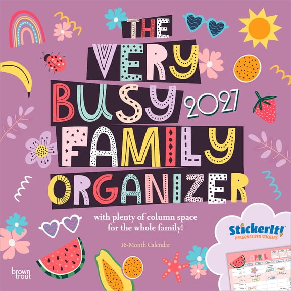 The Very Busy Family Organizer 2027 12x24" (Hanging) Wall Calendar | Sticker Sheet