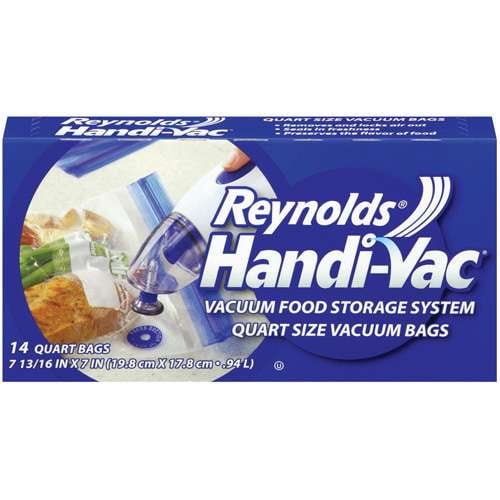 Reynolds Handi-Vac Vacuum Freezer Bags 14 Quart Sized Zipper Bags And Sealer