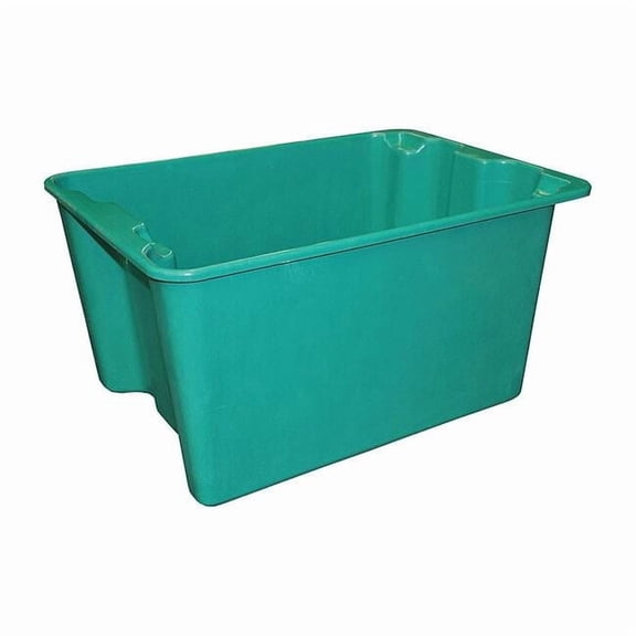 Stack & Nest Storage Container, 23.9 gal, 27-1/2 in L x 20 in W x 14-1/8 in H, Green