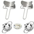 thumbnail image 1 of 4 Pack Pastry Rolling Cutter, Circle Dough Blade Roller Dumpling Wrapper Mould Pie Ravioli Empanada Pierogi Calzone Making Tools for Home Kitchen, DIY, Silver, 1 of 7